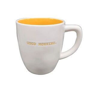 Rae Dunn Orange White Good Morning Coffee Mug